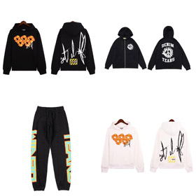 Denim Tears Denim Tears x OFFSET Joint Series Explosion Flame Kapok Print Hooded Sweatshirt-4434  